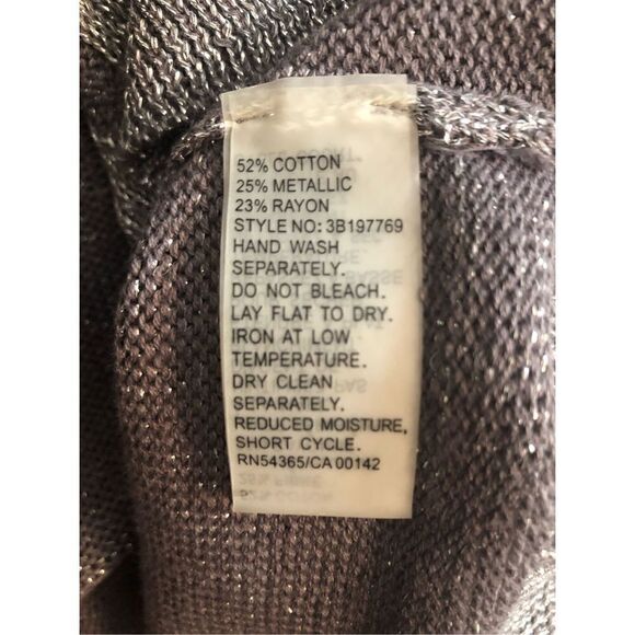 Peter Nygard Silver Sparkle Metallic Open Cardigan Size XL - Picture 10 of 11